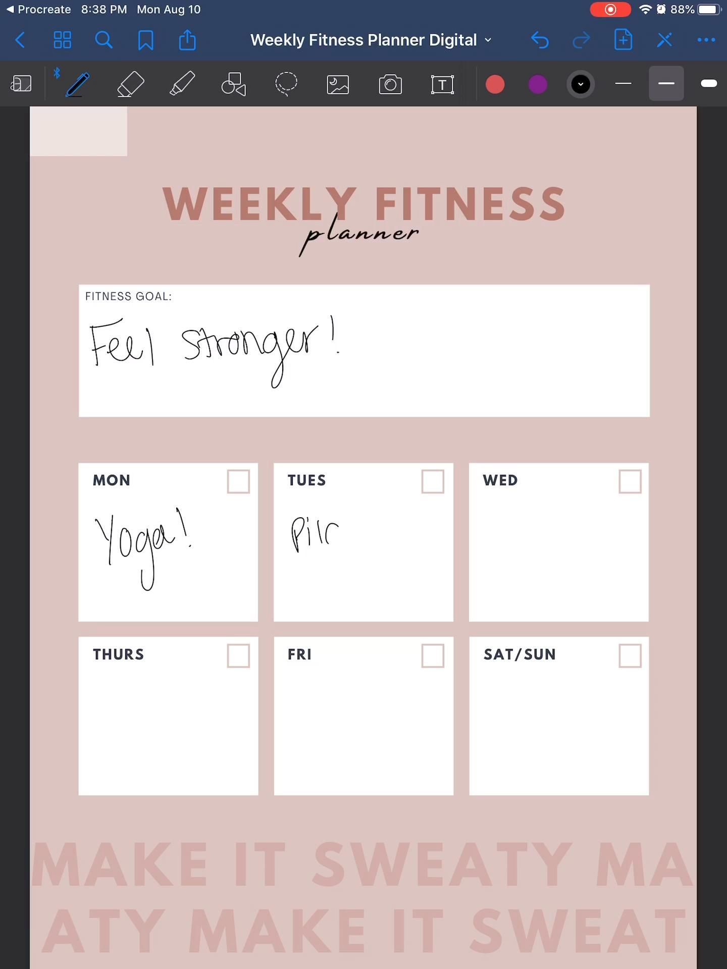 Weekly Fitness Planner  - Great for Goodnotes and iPad Planning - Weekly Fitness Planner  - Great for Goodnotes and iPad Planning -   18 fitness Instagram challenge ideas