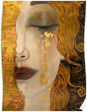 'Golden Tears | Gustav Klimt | Freya | Art Nouveau Symbolism' Poster by Bebichic - 'Golden Tears | Gustav Klimt | Freya | Art Nouveau Symbolism' Poster by Bebichic -   18 weird beauty Art ideas
