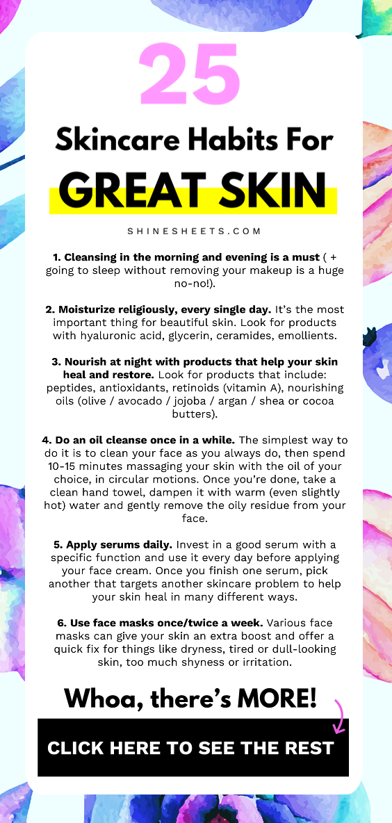 25 Things To Do For Great Skin - 25 Things To Do For Great Skin -   19 beauty Care hacks ideas