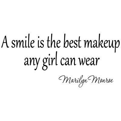 VWAQ A Smile is the Best Makeup a Girl Can Wear Marilyn Monroe Quote Wall Decal | Wayfair - VWAQ A Smile is the Best Makeup a Girl Can Wear Marilyn Monroe Quote Wall Decal | Wayfair -   19 beauty Quotes for girls ideas