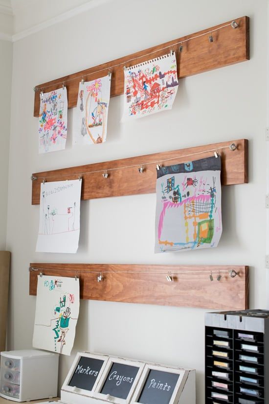 Child's Art Display on the Wall - Child's Art Display on the Wall -   19 diy Art display ideas