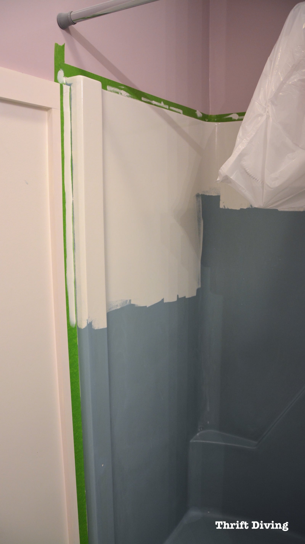 DIY Shower and Tub Refinishing: I Painted My Old 1970's Shower - DIY Shower and Tub Refinishing: I Painted My Old 1970's Shower -   19 diy Bathroom tub ideas