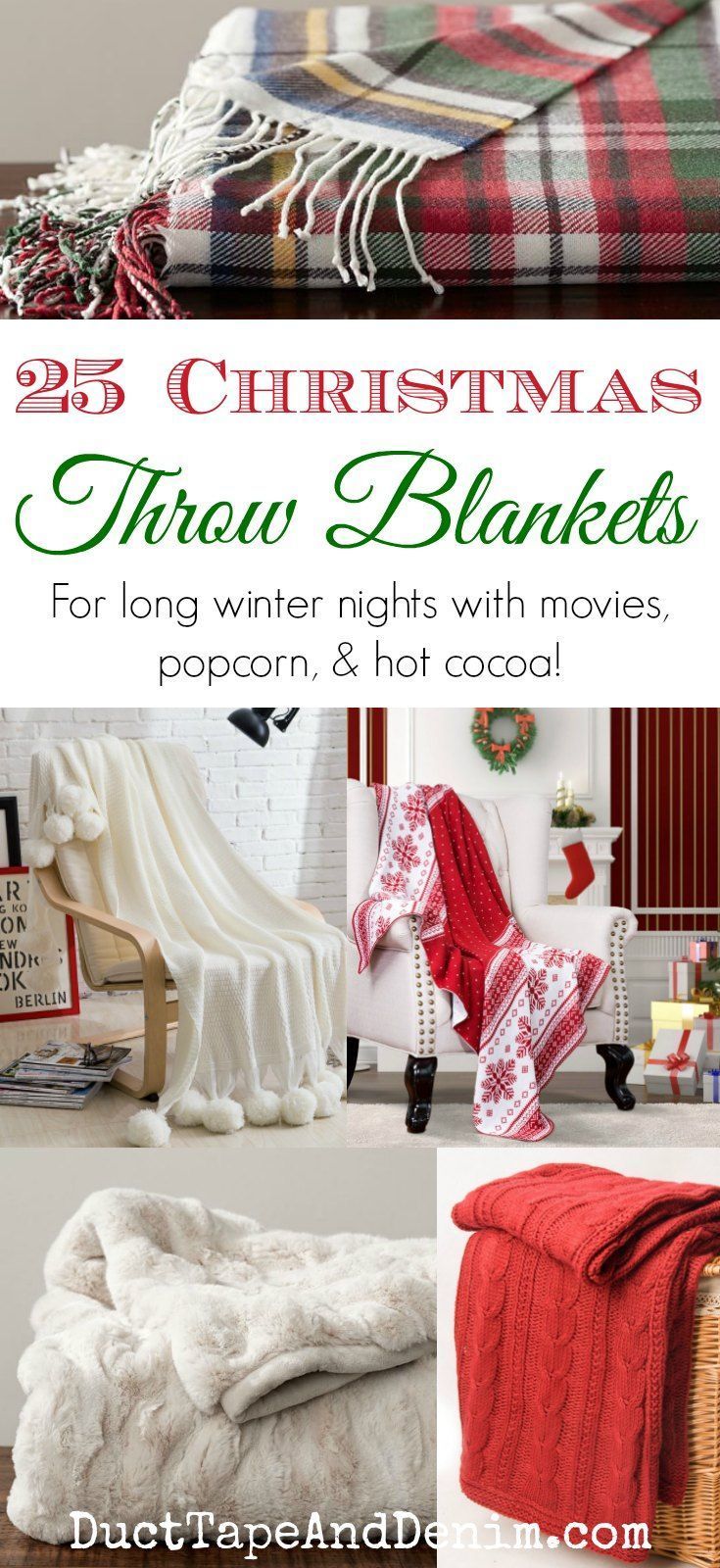 25 Cozy Christmas Blankets for Curling Up on the Couch - 25 Cozy Christmas Blankets for Curling Up on the Couch -   19 diy Christmas room decor ideas