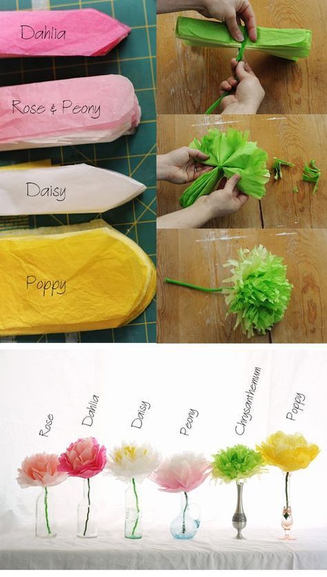 How to Make Tissue Paper Flowers - How to Make Tissue Paper Flowers -   19 diy Decorations flowers ideas
