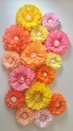 Tissue paper flower wall for nursery and home decor baby | Etsy - Tissue paper flower wall for nursery and home decor baby | Etsy -   19 diy Decorations flowers ideas