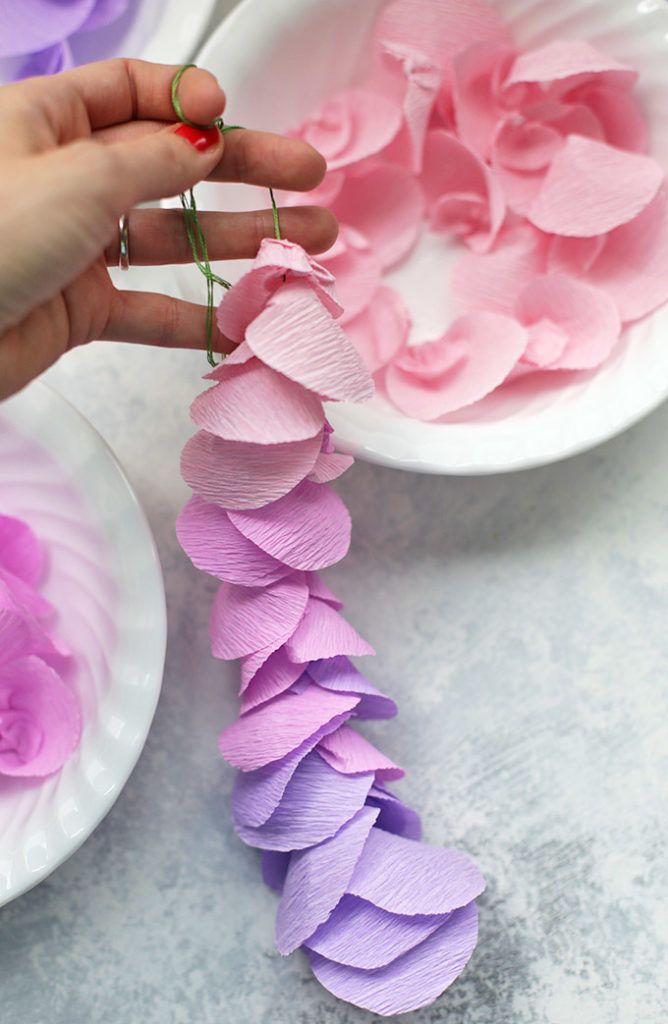 How to Make Crepe Paper Wisteria - How to Make Crepe Paper Wisteria -   19 diy Decorations flowers ideas