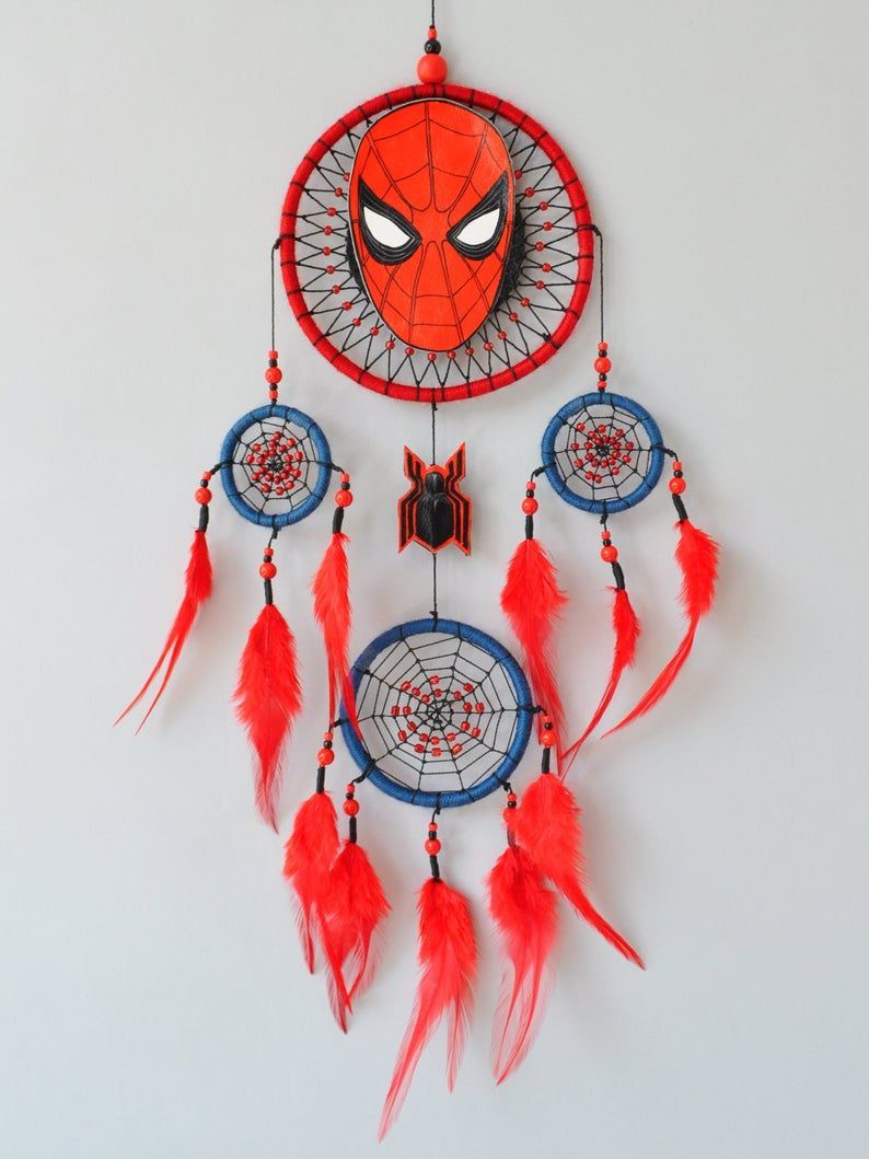 Spider Man Homecoming Gift Superhero Dream Catcher Wall | Etsy - Spider Man Homecoming Gift Superhero Dream Catcher Wall | Etsy -   19 diy Dream Catcher for men ideas