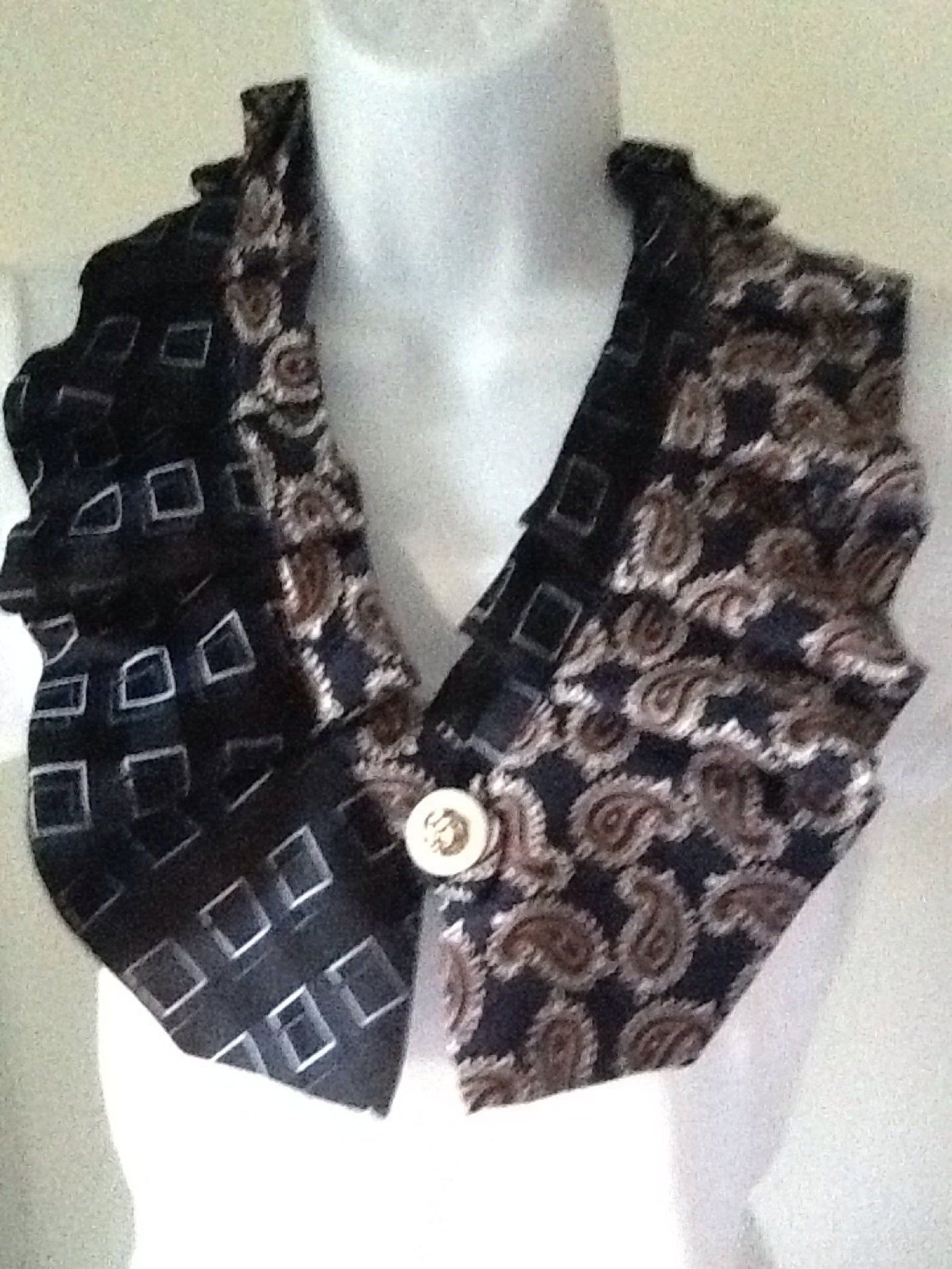 Upcycled men's necktie scarf - Upcycled men's necktie scarf -   19 diy Fashion scarf ideas