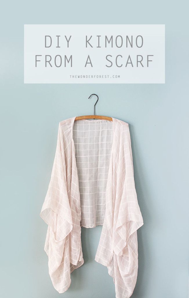 Make a DIY Kimono From a Scarf - Wonder Forest - Make a DIY Kimono From a Scarf - Wonder Forest -   19 diy Fashion scarf ideas