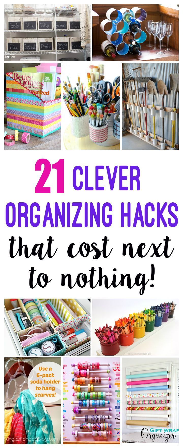 Clever Cheap (or Free!) Organization - Clever Cheap (or Free!) Organization -   19 diy Organization hacks ideas