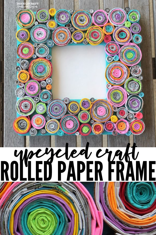 Upcycled Rolled Paper Frame DIY Craft! - Upcycled Rolled Paper Frame DIY Craft! -   19 diy Paper frame ideas
