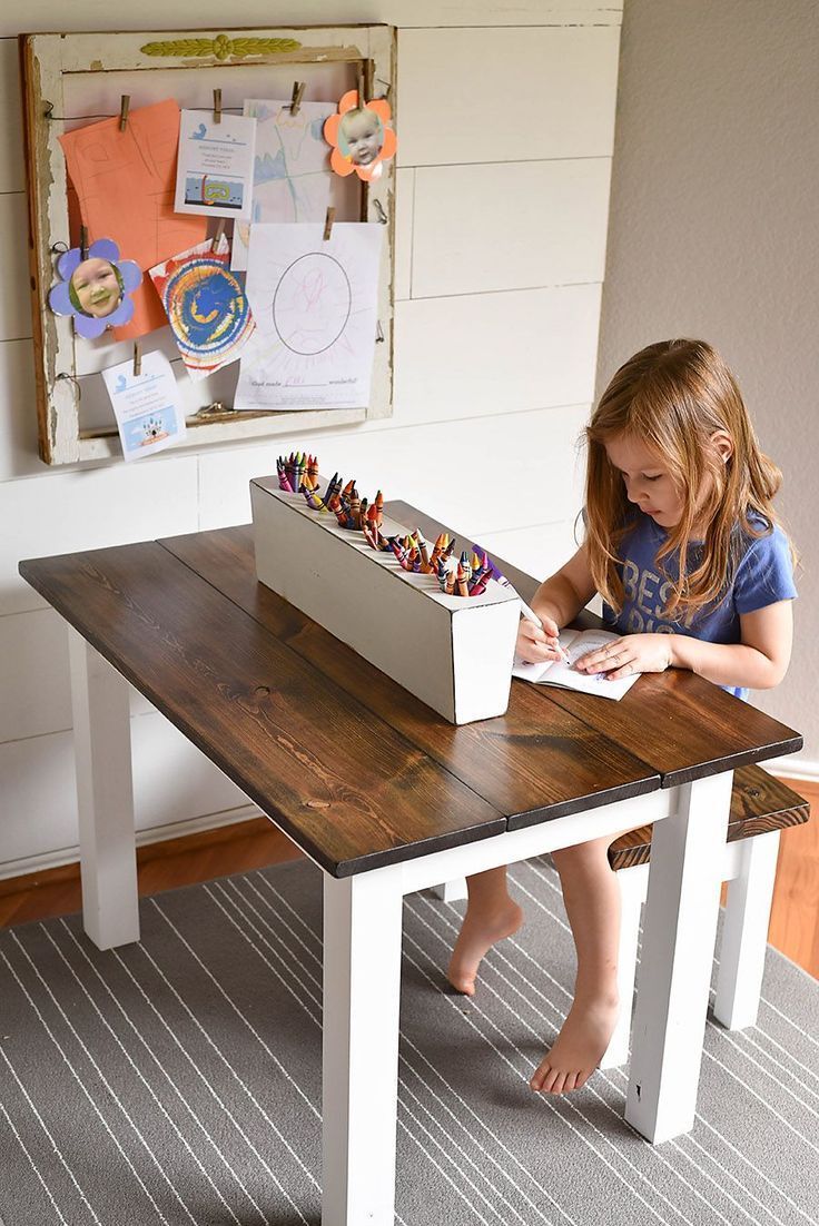 How to Make a DIY Farmhouse Kid's Table - Our Handcrafted Life - How to Make a DIY Farmhouse Kid's Table - Our Handcrafted Life -   19 diy Table desk ideas