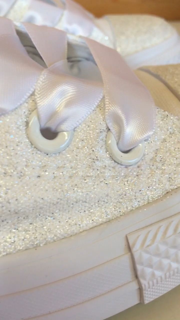 Sparkly glitter coating on White Converse - Sparkly glitter coating on White Converse -   19 diy Wedding shoes ideas
