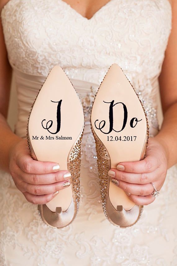 Personalised Wedding Shoe Vinyl Sticker Decal With Name & Date Decorations Bridal shoe Bridesmaid I Do Etc - Personalised Wedding Shoe Vinyl Sticker Decal With Name & Date Decorations Bridal shoe Bridesmaid I Do Etc -   19 diy Wedding shoes ideas