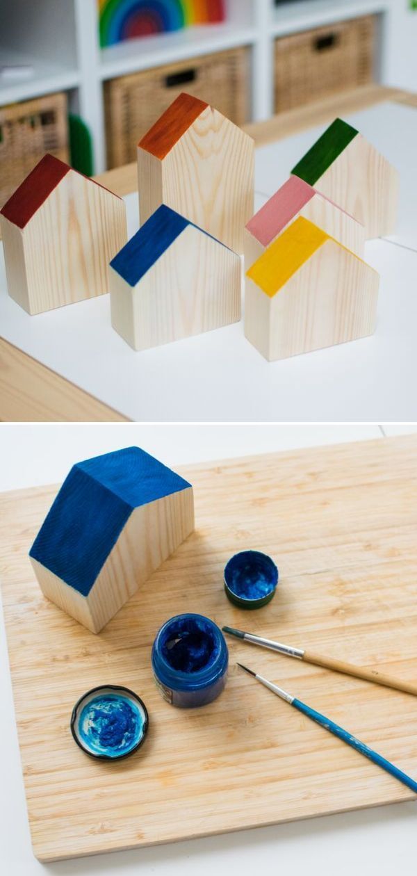 DIY Gifts for Kids - Painted houses - DIY Gifts for Kids - Painted houses -   19 diy Wood baby ideas