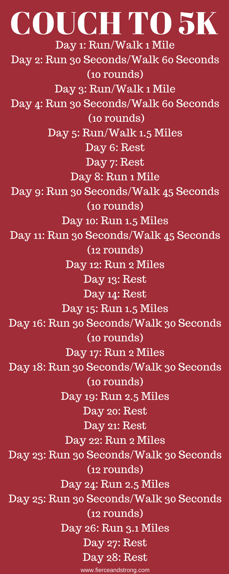 Couch to 5k 28 Day Training Plan - FIERCE AND STRONG - Couch to 5k 28 Day Training Plan - FIERCE AND STRONG -   19 fitness Training plan ideas