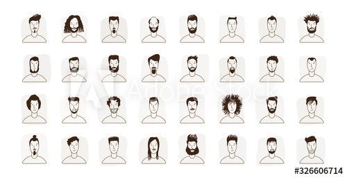 Young Man Avatar flat style vector icon set. Male Faces icon design collection with different styles of hairstyle, beard, mustache. Portrait avatars and hairstyle for man in social media. - Young Man Avatar flat style vector icon set. Male Faces icon design collection with different styles of hairstyle, beard, mustache. Portrait avatars and hairstyle for man in social media. -   19 young style Icons ideas