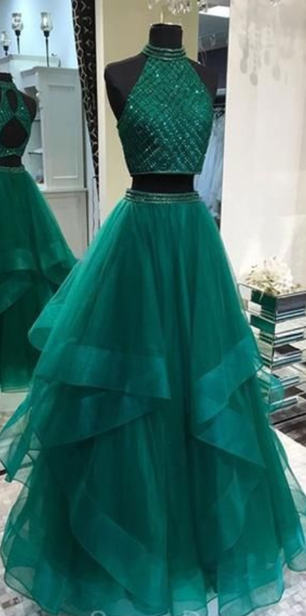 Sexy Prom Dress Two Pieces Evening Dress Emerald Green Party Dress Open Back Evening Prom Dresses, Cheap Custom Sweet 16 Dresses, - Sexy Prom Dress Two Pieces Evening Dress Emerald Green Party Dress Open Back Evening Prom Dresses, Cheap Custom Sweet 16 Dresses, -   20 beauty Dresses two piece ideas