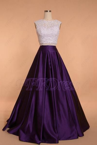 Dark purple two piece ball gown prom dresses long - Dark purple two piece ball gown prom dresses long -   20 beauty Dresses two piece ideas