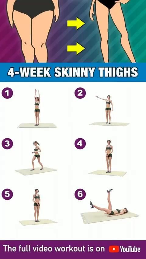 Skinny Thighs In 4 Weeks Workout Video - Skinny Thighs In 4 Weeks Workout Video -   24 fitness Videos ejercicios ideas
