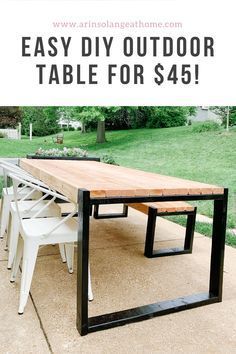 Easy DIY Outdoor Table - arinsolangeathome - Easy DIY Outdoor Table - arinsolangeathome -   15 diy Muebles patio ideas