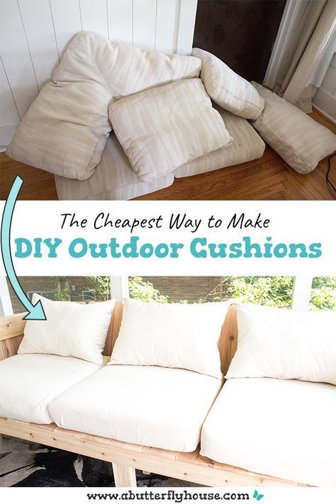 Cheap DIY Outdoor Cushions - A Butterfly House - Cheap DIY Outdoor Cushions - A Butterfly House -   15 diy Muebles patio ideas