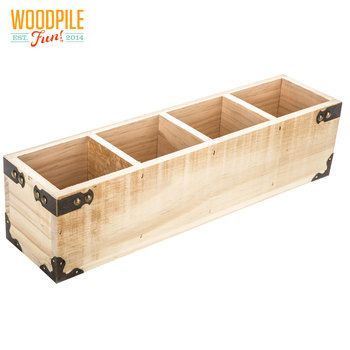 Rectangle Compartment Wood Box - Rectangle Compartment Wood Box -   17 diy Organization wood ideas