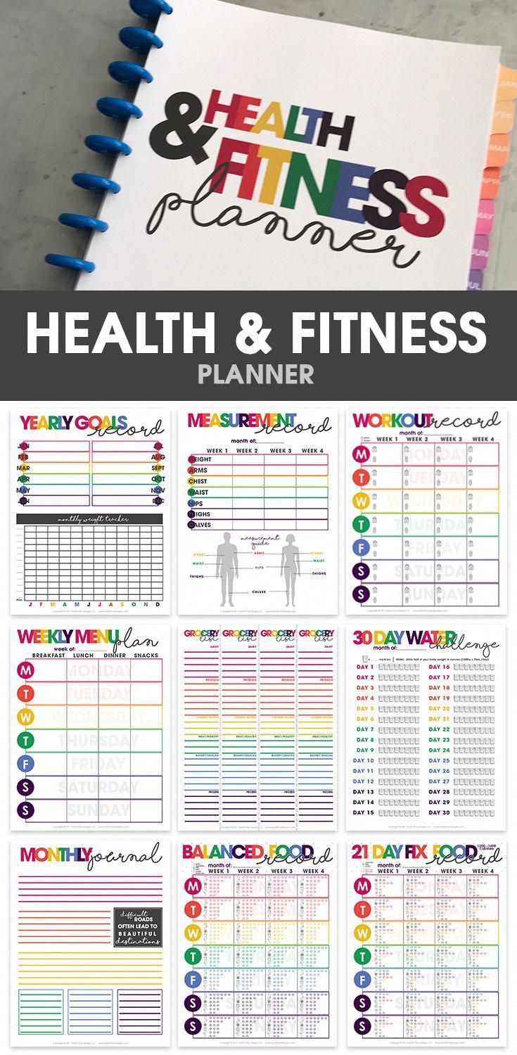 Health & Fitness Planner to Track Your Fitness Goals - Health & Fitness Planner to Track Your Fitness Goals -   fitness Planner printable