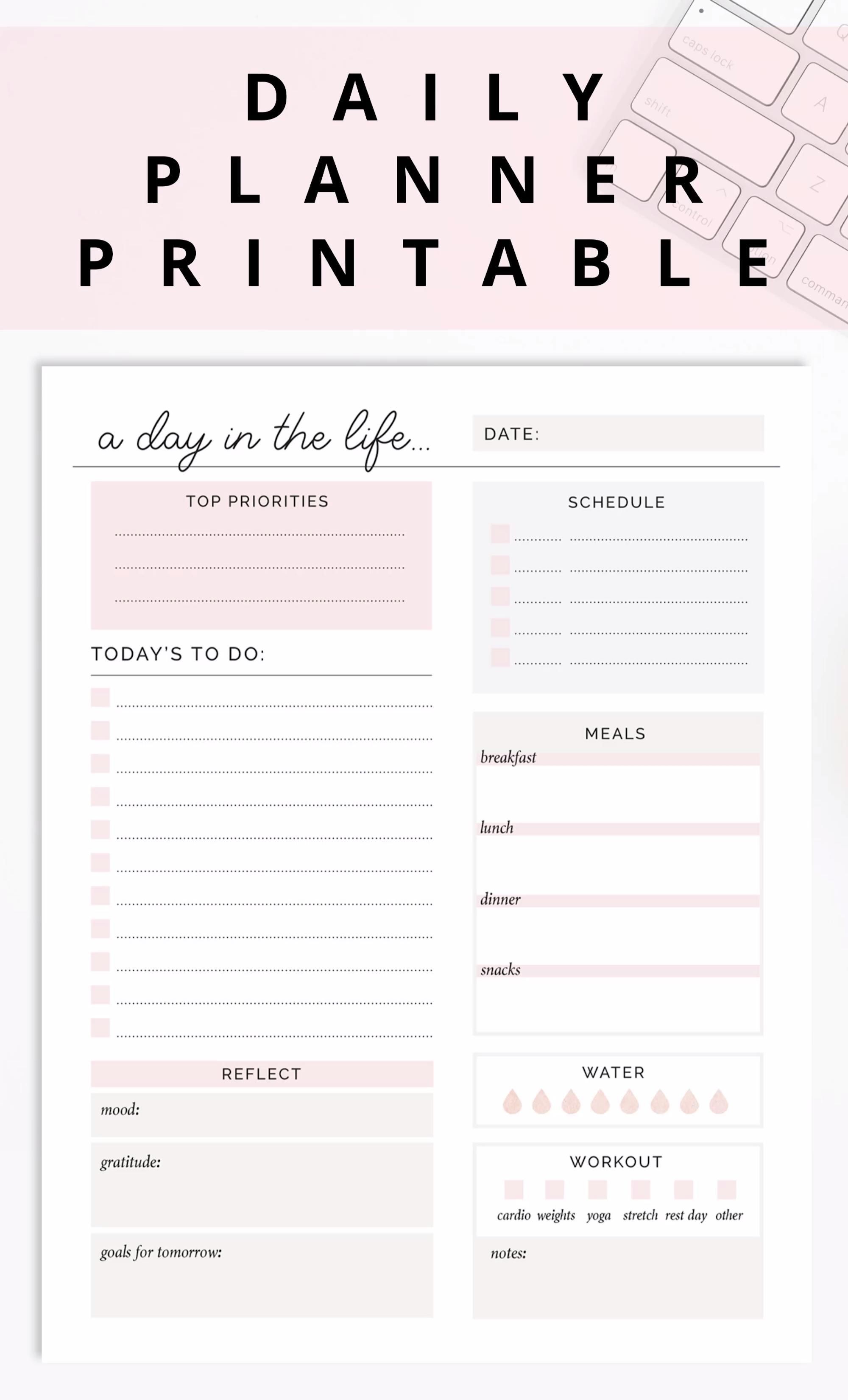 Daily Planner Printable/ Editable Daily To Do list Planner Page, Meal Planner, Fitness Goals Tracker - Daily Planner Printable/ Editable Daily To Do list Planner Page, Meal Planner, Fitness Goals Tracker -   17 fitness Planner printable ideas