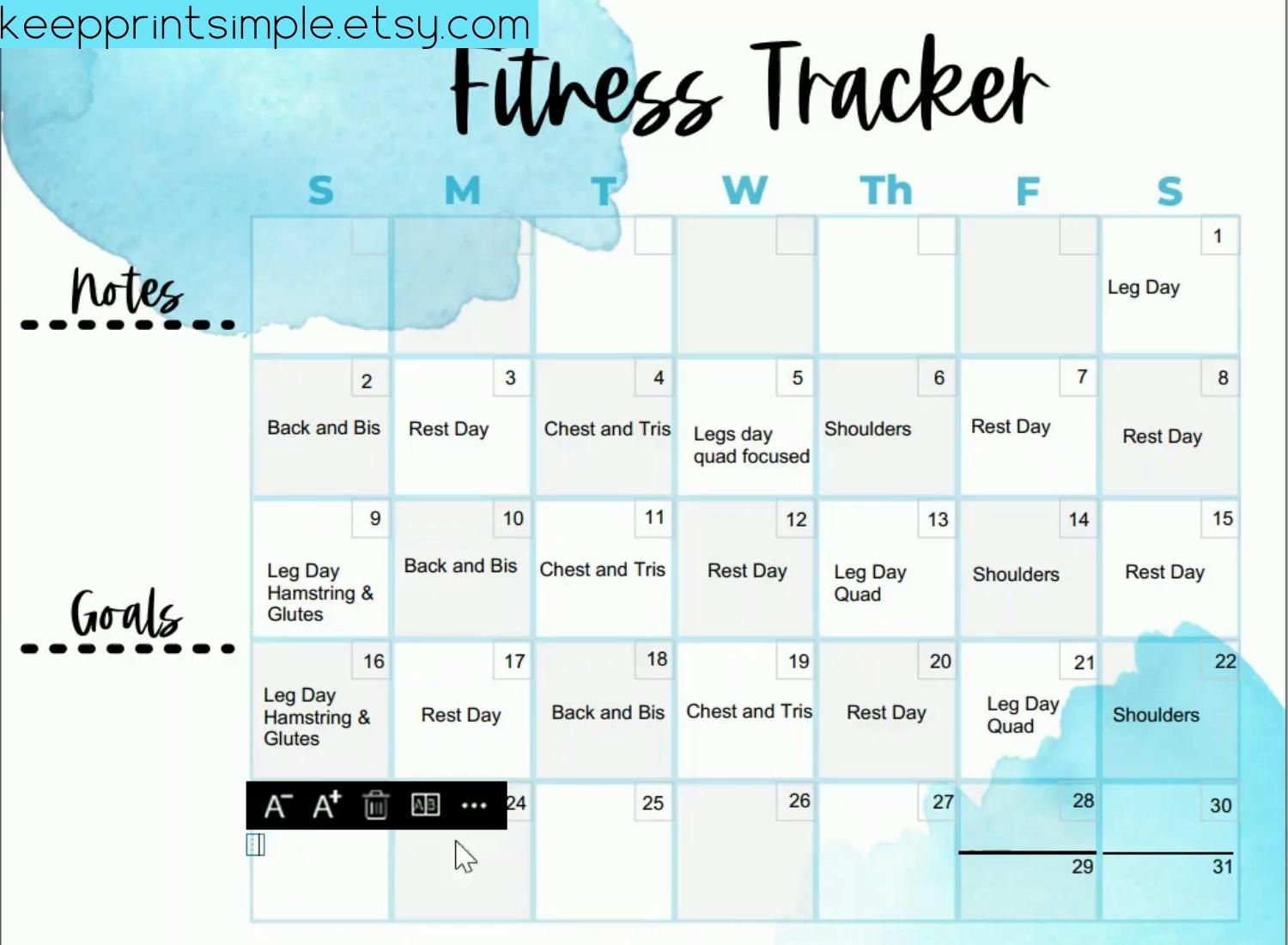 Monthly Fitness Tracker - Monthly Fitness Tracker -   17 fitness Planner printable ideas