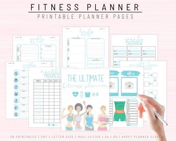 17 fitness Planner printable ideas