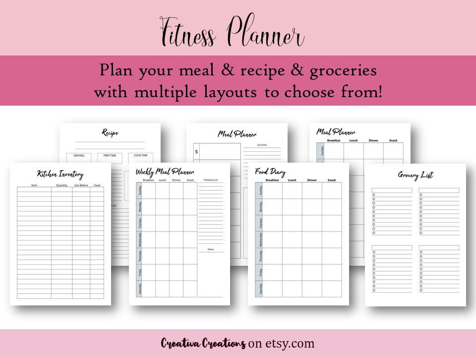 Fitness Planner Printable  Meal Planner  Health Wellness | Etsy - Fitness Planner Printable  Meal Planner  Health Wellness | Etsy -   17 fitness Planner printable ideas