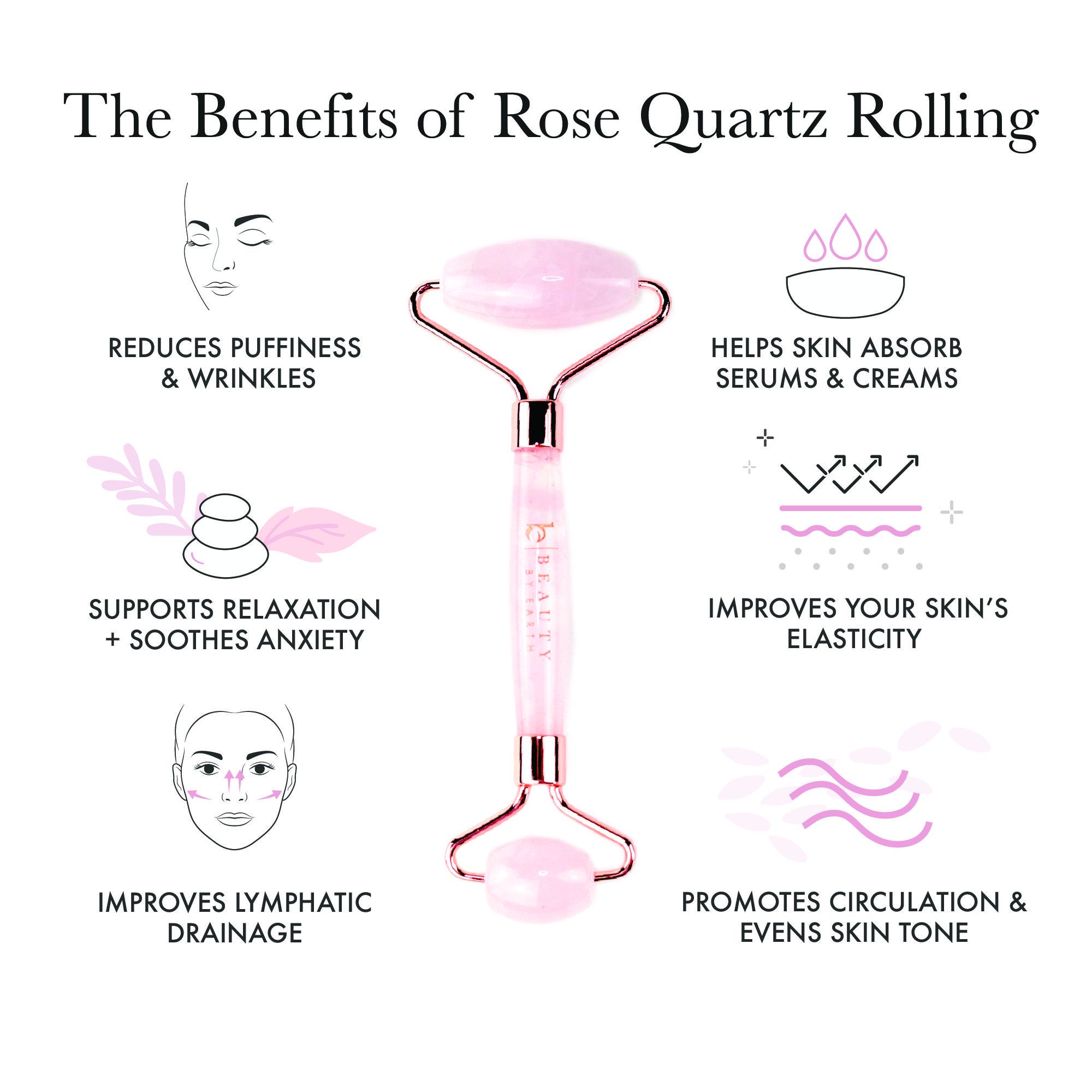 Rose Quartz Roller | Beauty by Earth Shop - Rose Quartz Roller | Beauty by Earth Shop -   18 beauty Routines 20s ideas