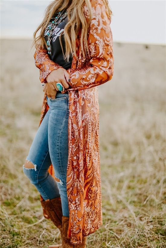 The Royal Sequin Duster - Rose Gold - The Royal Sequin Duster - Rose Gold -   18 boho style Fall ideas