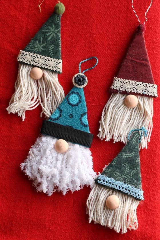 Easy Gnome Ornaments - Easy Gnome Ornaments -   18 diy Christmas Decorations sewing ideas