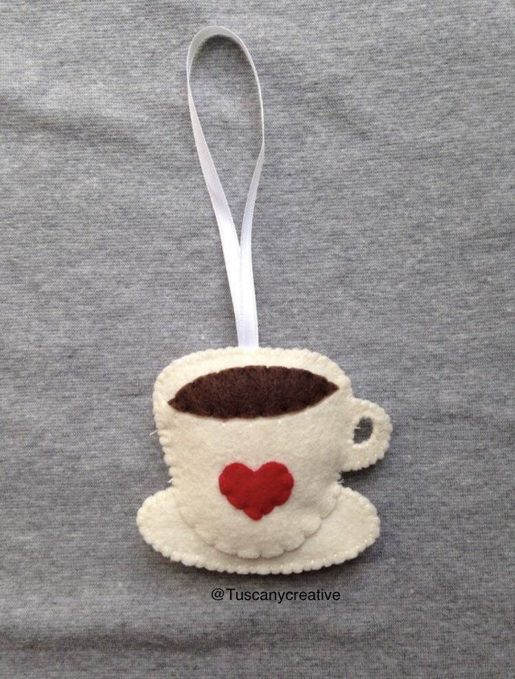 Coffee Cup Christmas Ornament - Coffee Cup Christmas Ornament -   18 diy Christmas Decorations sewing ideas