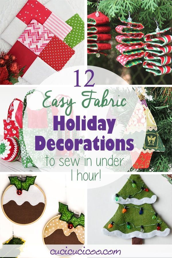12 Easy Holiday Decorations to Sew in Under an Hour - Cucicucicoo - 12 Easy Holiday Decorations to Sew in Under an Hour - Cucicucicoo -   18 diy Christmas Decorations sewing ideas