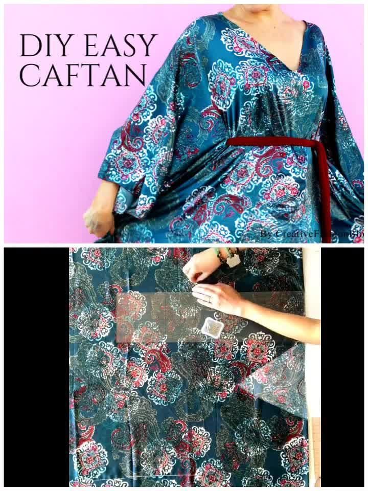 Easy DIY Caftan Dress Tutorial For Spring - Creative Fashion Blog - Easy DIY Caftan Dress Tutorial For Spring - Creative Fashion Blog -   18 diy Clothes simple ideas