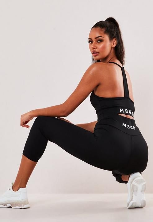 Black Msgd Cropped High Waisted Gym Leggings - Black Msgd Cropped High Waisted Gym Leggings -   18 fitness photography ideas
