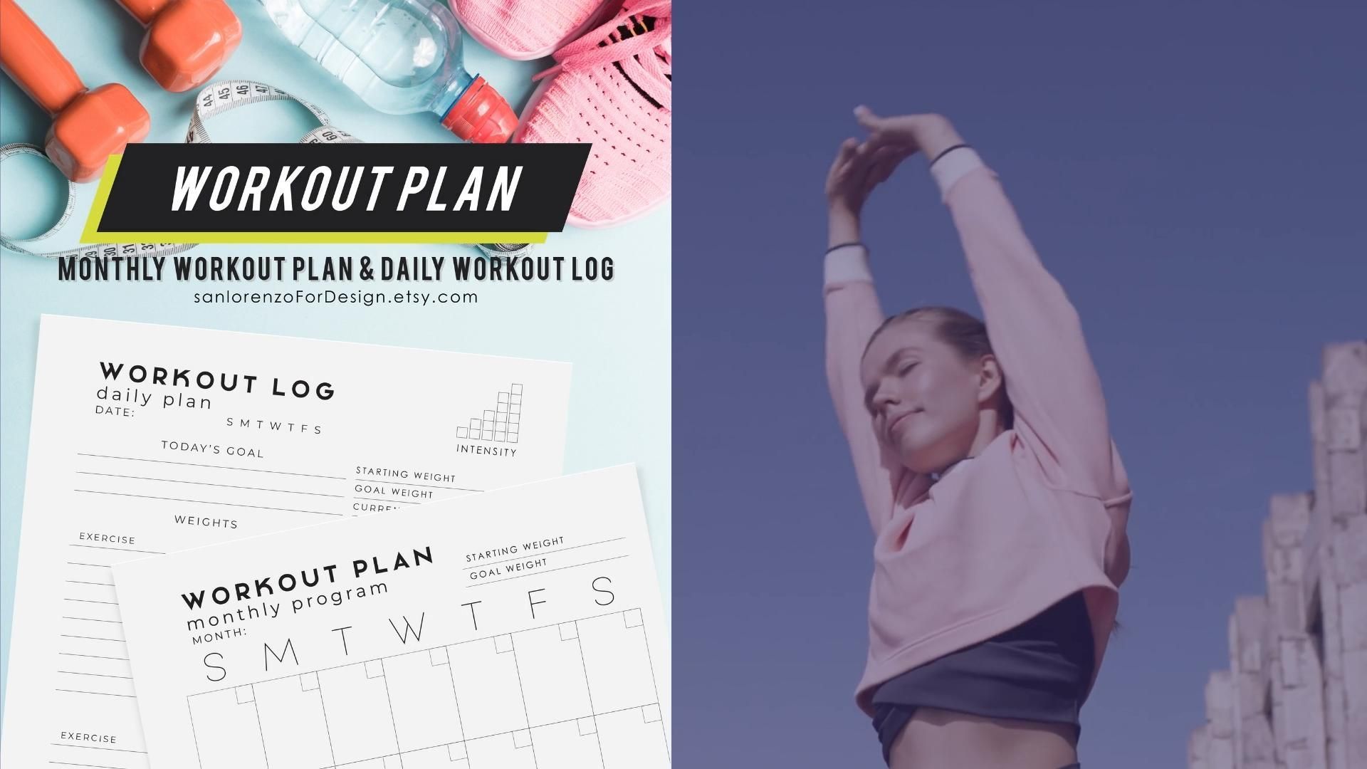 Workout Plan, Monthly and daily Workout Program, Fitness Planner, Daily Workout Log, Exercise Log - Workout Plan, Monthly and daily Workout Program, Fitness Planner, Daily Workout Log, Exercise Log -   18 happy fitness Planner ideas
