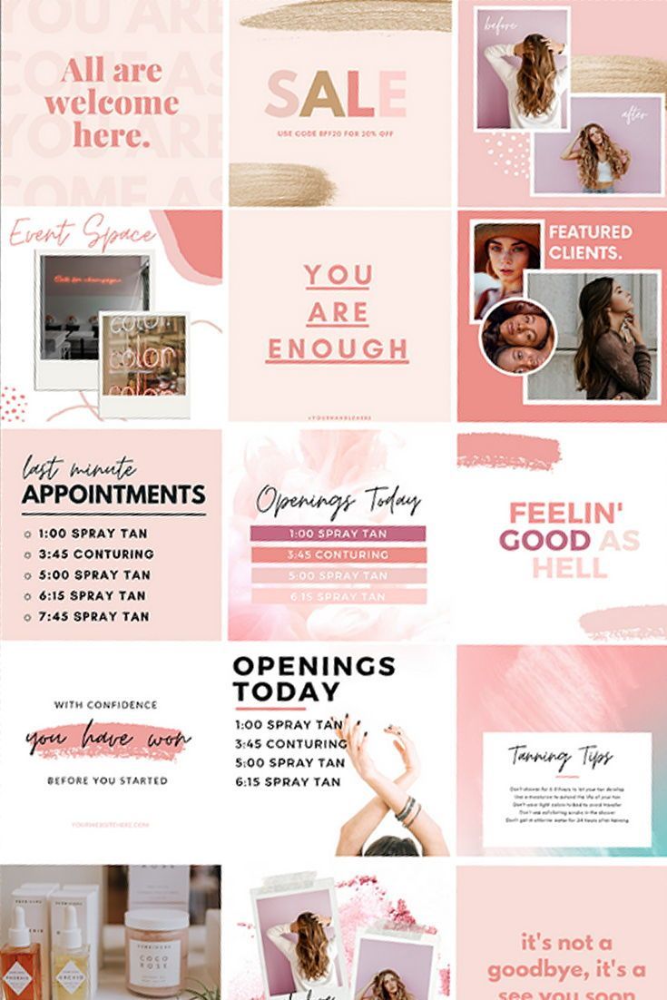 Instagram templates for salons and beauty bloggers - Instagram templates for salons and beauty bloggers -   19 beauty Design social media ideas