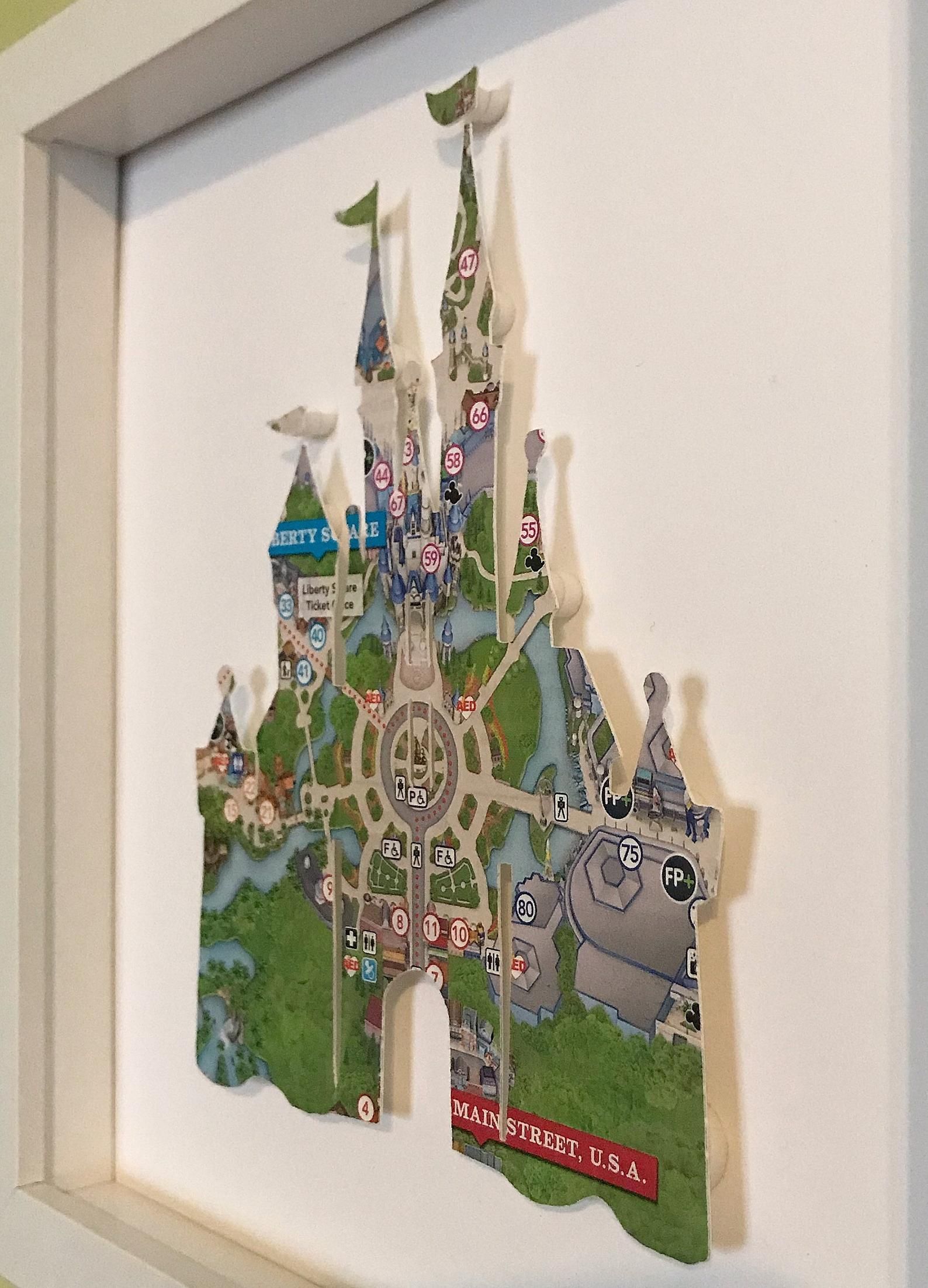 Cinderellas Castle, Magic Kingdom, Disney map wall art, 3D wall art - Cinderellas Castle, Magic Kingdom, Disney map wall art, 3D wall art -   19 diy Art disney ideas
