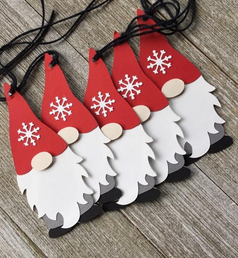 Gnome Gift Tags - Holiday Gnome Tags - Set of 6 - Gnome Gift Tags - Holiday Gnome Tags - Set of 6 -   19 diy Christmas tags ideas