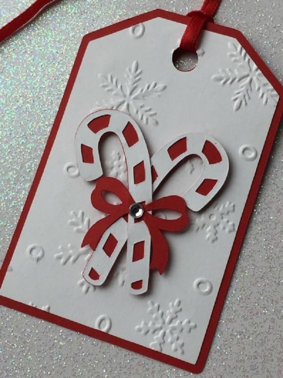 Candy Cane Holiday Gift Tags - Christmas Gift Tags - Snowflake Embossed - Handmade Christmas Gift Ta - Candy Cane Holiday Gift Tags - Christmas Gift Tags - Snowflake Embossed - Handmade Christmas Gift Ta -   19 diy Christmas tags ideas
