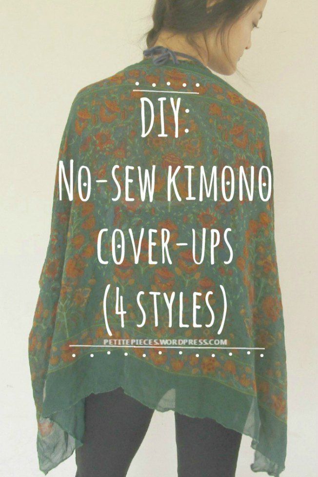 DIY: No-Sew Kimono Cover-Ups (4 Styles) - DIY: No-Sew Kimono Cover-Ups (4 Styles) -   19 diy Clothes boho ideas