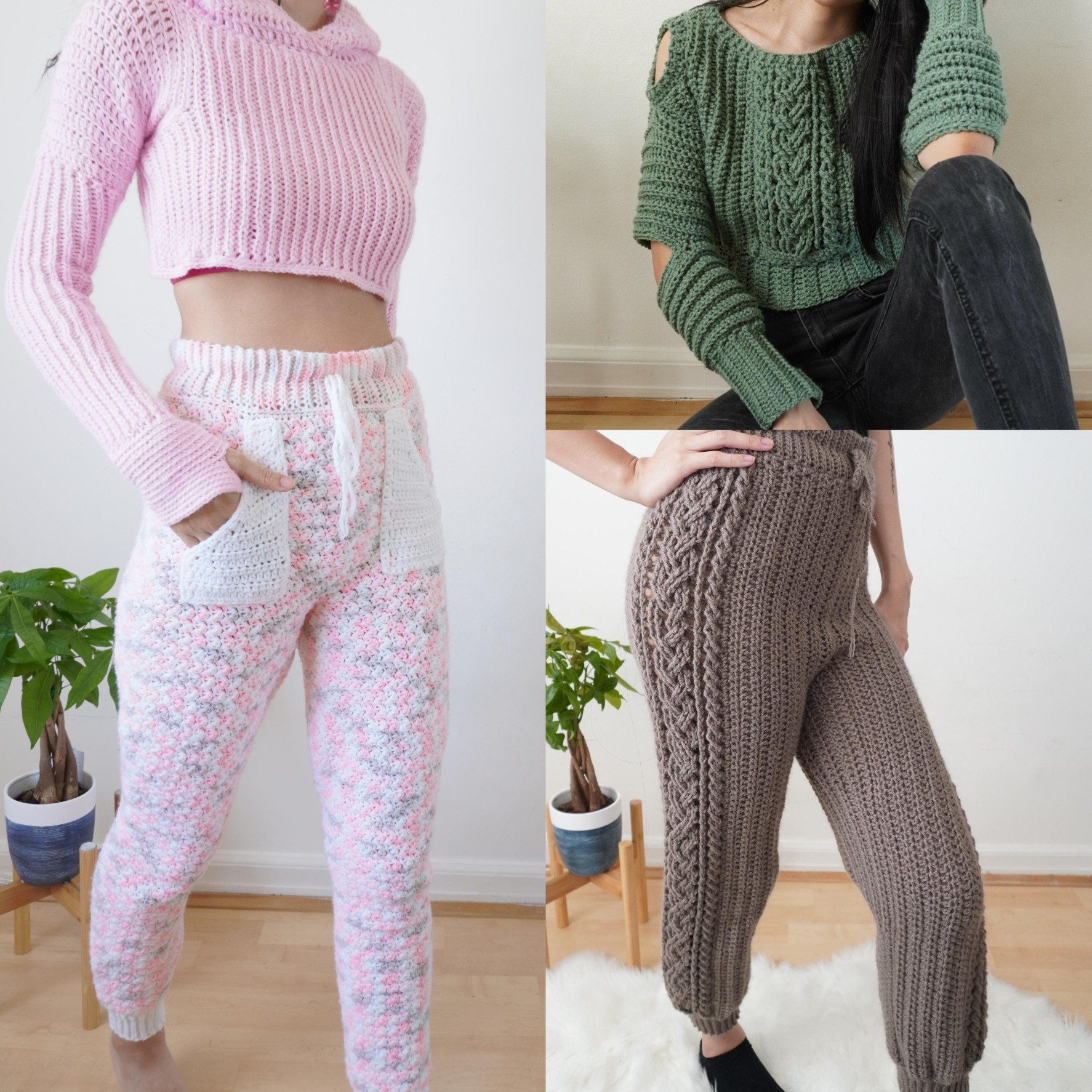 Crochet Cropped Hoodie and High Waisted Sweats Pattern Bundle - Crochet Cropped Hoodie and High Waisted Sweats Pattern Bundle -   19 diy Clothes boho ideas