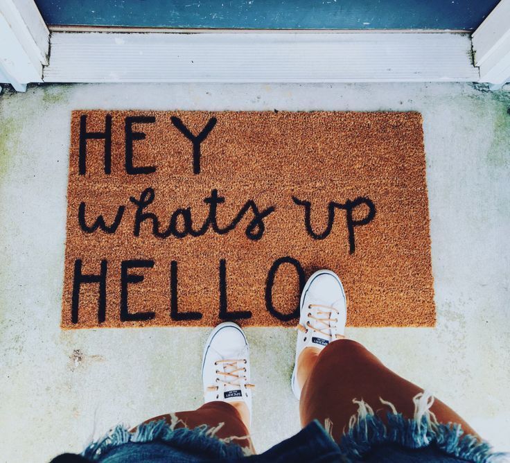 Hey What's Up Hello Doormat - Hey What's Up Hello Doormat -   19 diy Decorations college ideas