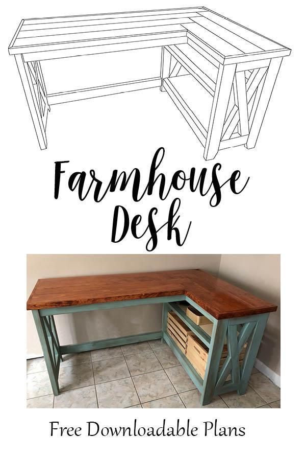 DIY Farmhouse X Desk Free Plans - HeatherStudios - DIY Farmhouse X Desk Free Plans - HeatherStudios -   19 diy desk ideas