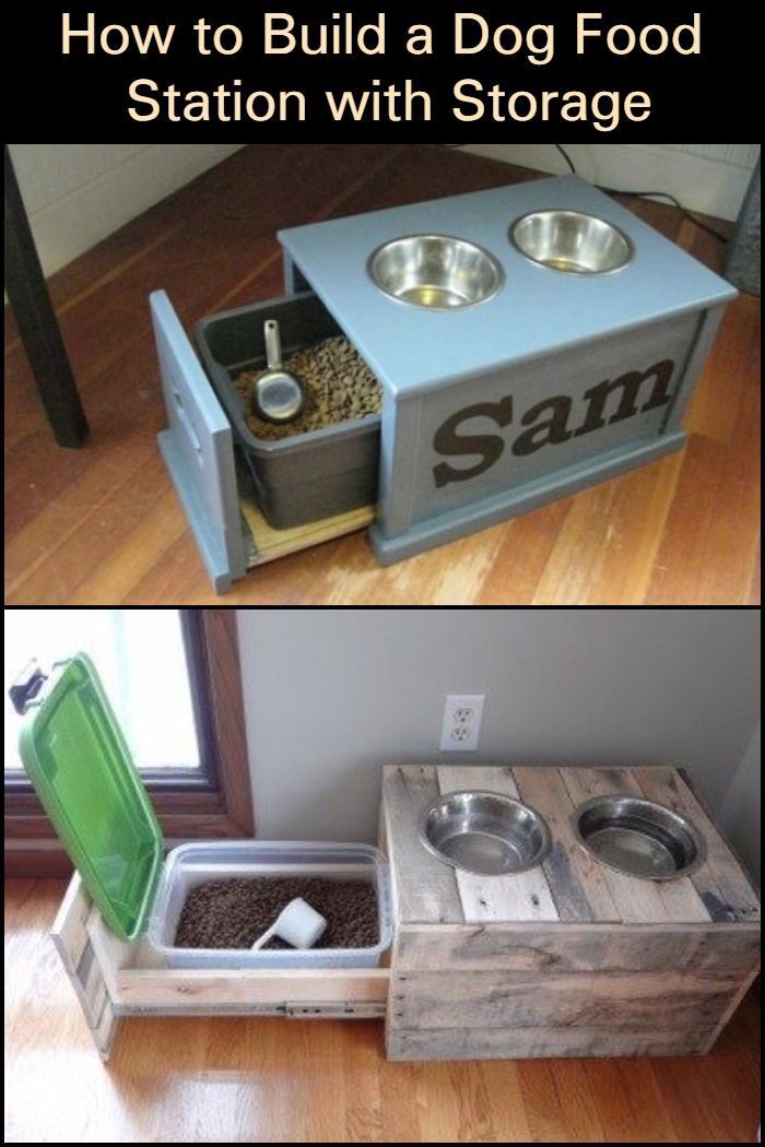 How to Build a Dog Food Station with Storage - How to Build a Dog Food Station with Storage -   19 diy Dog organization ideas
