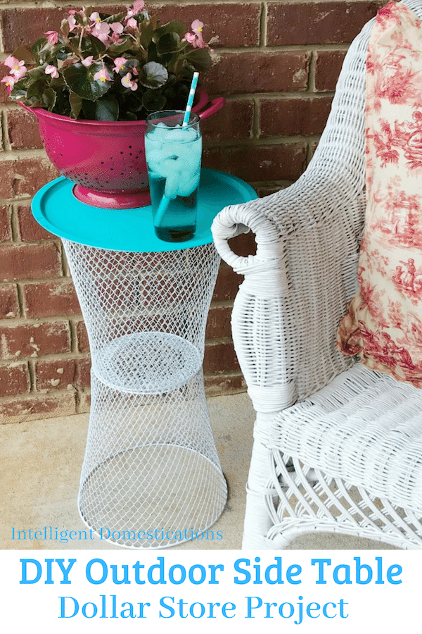 DIY Wire Basket Outdoor Table - DIY Wire Basket Outdoor Table -   19 diy Dollar Tree table ideas